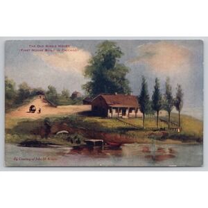 Vintage Postcard The Old Kinzie House First House Built In Chicago